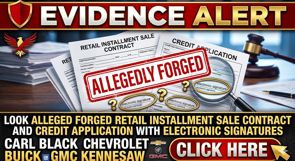 Carl Black Kennesaw Fraud Forgery Evidence Alert