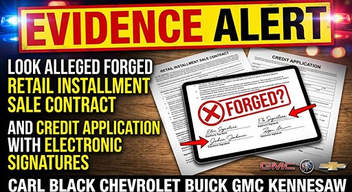 Evidence Alert Carl Black Kennesaw Forgery Allegations
